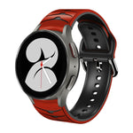 سوار ساعة من السيليكون بنقشة منحنية، لساعات Samsung Galaxy Watch 4 مقاس 44 مم، 40 مم، Samsung Galaxy Watch 4 Classic مقاس 42 مم