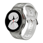 سوار ساعة من السيليكون بنقشة منحنية، لساعات Samsung Galaxy Watch 4 مقاس 44 مم، 40 مم، Samsung Galaxy Watch 4 Classic مقاس 42 مم