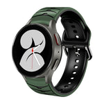 سوار ساعة من السيليكون بنقشة منحنية، لساعات Samsung Galaxy Watch 4 مقاس 44 مم، 40 مم، Samsung Galaxy Watch 4 Classic مقاس 42 مم