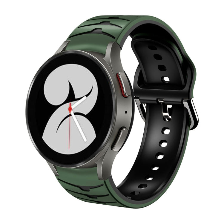 سوار ساعة من السيليكون بنقشة منحنية، لساعات Samsung Galaxy Watch 4 مقاس 44 مم، 40 مم، Samsung Galaxy Watch 4 Classic مقاس 42 مم