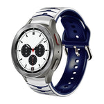 سوار ساعة من السيليكون بنقشة منحنية، لساعات Samsung Galaxy Watch 4 مقاس 44 مم، 40 مم، Samsung Galaxy Watch 4 Classic مقاس 42 مم
