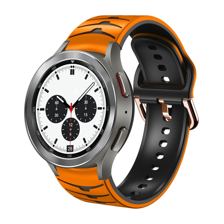 سوار ساعة من السيليكون بنقشة منحنية، لساعات Samsung Galaxy Watch 4 مقاس 44 مم، 40 مم، Samsung Galaxy Watch 4 Classic مقاس 42 مم