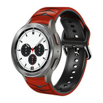 سوار ساعة من السيليكون بنقشة منحنية، لساعات Samsung Galaxy Watch 4 مقاس 44 مم، 40 مم، Samsung Galaxy Watch 4 Classic مقاس 42 مم