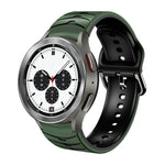 سوار ساعة من السيليكون بنقشة منحنية، لساعات Samsung Galaxy Watch 4 مقاس 44 مم، 40 مم، Samsung Galaxy Watch 4 Classic مقاس 42 مم