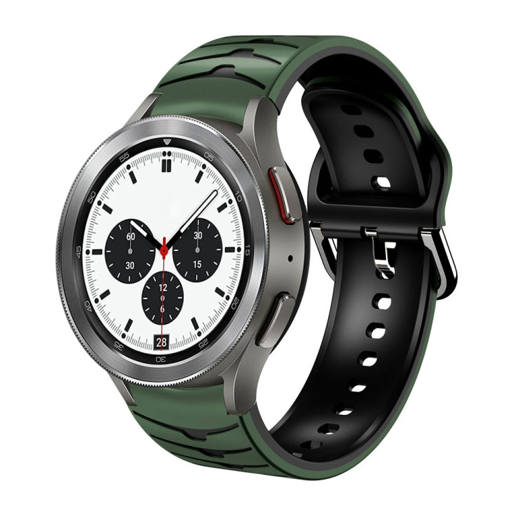 سوار ساعة من السيليكون بنقشة منحنية، لساعات Samsung Galaxy Watch 4 مقاس 44 مم، 40 مم، Samsung Galaxy Watch 4 Classic مقاس 42 مم