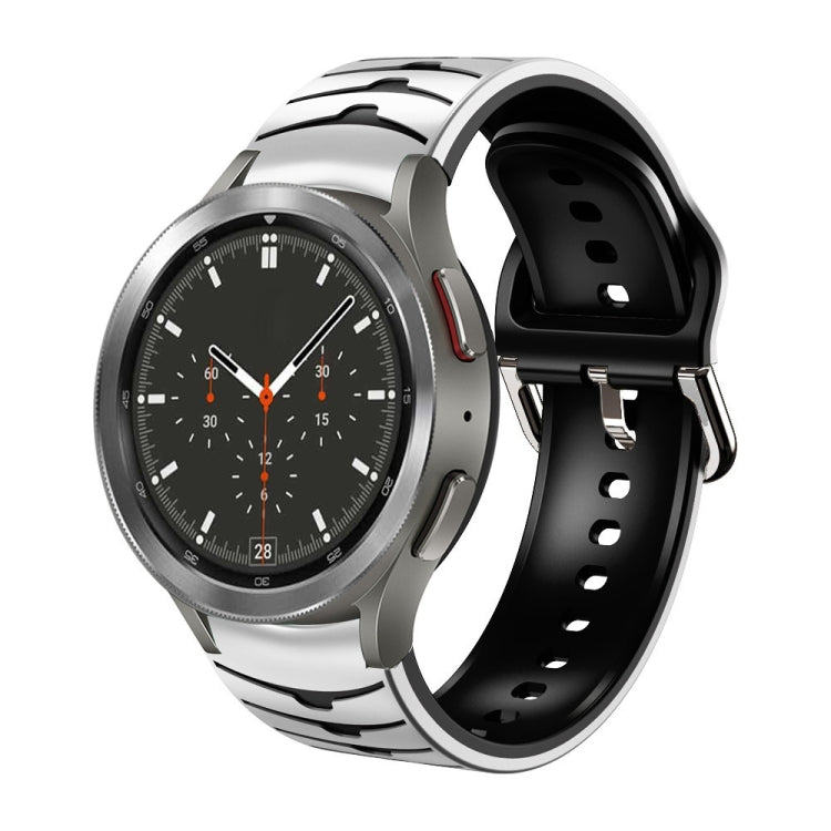 سوار ساعة من السيليكون بنقشة منحنية، لساعات Samsung Galaxy Watch 4 Classic مقاس 46 مم