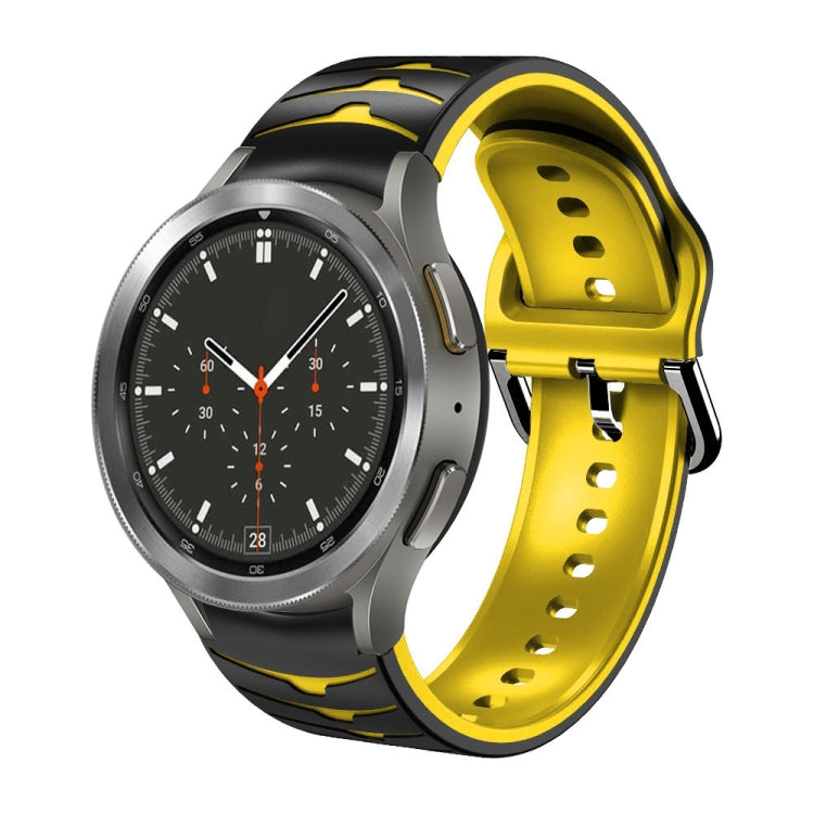 سوار ساعة من السيليكون بنقشة منحنية، لساعات Samsung Galaxy Watch 4 Classic مقاس 46 مم