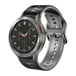 سوار ساعة من السيليكون بنقشة منحنية، لساعات Samsung Galaxy Watch 4 Classic مقاس 46 مم