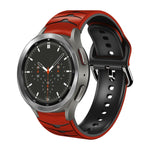 سوار ساعة من السيليكون بنقشة منحنية، لساعات Samsung Galaxy Watch 4 Classic مقاس 46 مم