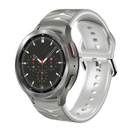 سوار ساعة من السيليكون بنقشة منحنية، لساعات Samsung Galaxy Watch 4 Classic مقاس 46 مم