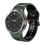 سوار ساعة من السيليكون بنقشة منحنية، لساعات Samsung Galaxy Watch 4 Classic مقاس 46 مم