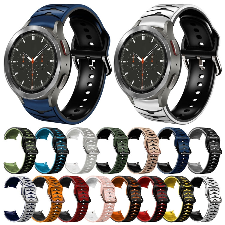 سوار ساعة من السيليكون بنقشة منحنية، لساعات Samsung Galaxy Watch 4 Classic مقاس 46 مم