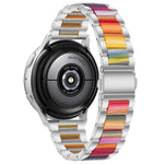 Interbead Resin Metal Watch Band, For Galaxy Watch 5 40 / 44mm, For Galaxy Watch 5 Pro 45mm, For Galaxy Watch 4 40 / 44mm