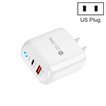 شاحن هاتف محمول PD04 بقوة PD20W + QC18W مع مؤشر LED، قابس الولايات المتحدة، قابس الولايات المتحدة