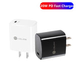 شاحن سريع صغير PD11 بمنفذ واحد PD3.0 USB-C / Type-C بقوة 20 واط لسلسلة iPhone / iPad، قابس الولايات المتحدة، قابس الولايات المتحدة