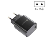 شاحن سريع صغير PD11 بمنفذ واحد PD3.0 USB-C / Type-C بقوة 20 واط لسلسلة iPhone / iPad، قابس الاتحاد الأوروبي، قابس الاتحاد الأوروبي