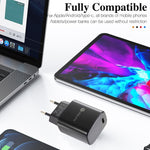 شاحن سريع صغير PD11 بمنفذ واحد PD3.0 USB-C / Type-C بقوة 20 واط لسلسلة iPhone / iPad، قابس الاتحاد الأوروبي، قابس الاتحاد الأوروبي