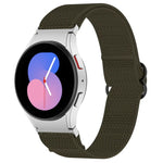 Nylon Stretch Black Buckle Watch Band, For Samsung Galaxy Watch 5 Pro 45mm, For Samsung Galaxy Watch 5 44mm, For Samsung Galaxy Watch 5 40mm, For Samsung Galaxy Watch 4 44mm, For Samsung Galaxy Watch 4 40mm, For Samsung Galaxy Watch 4 Classic 42mm     ...