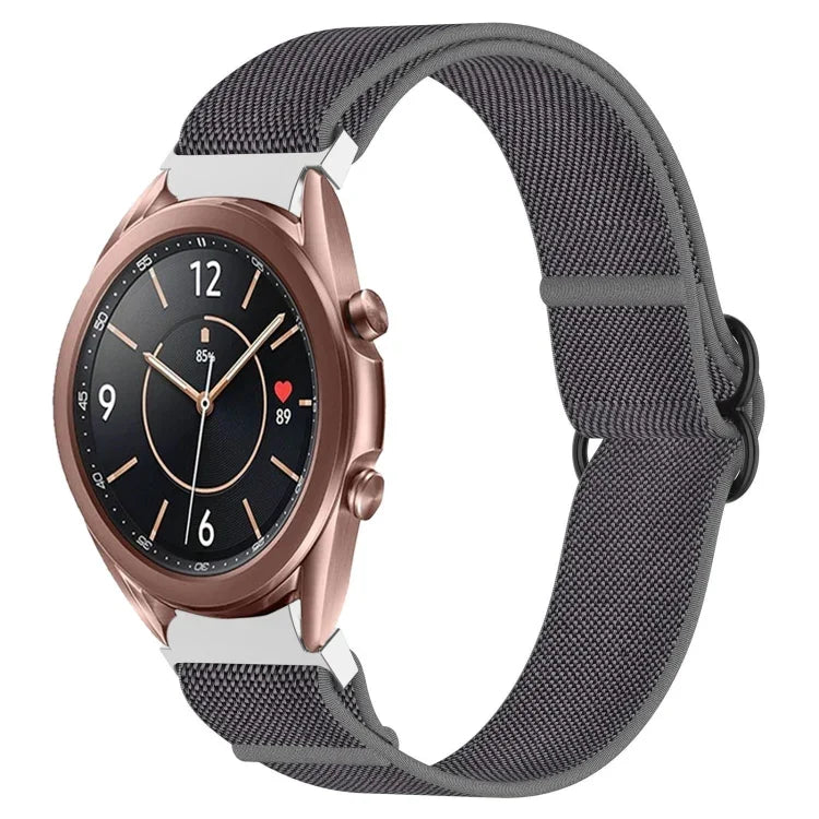 Nylon Stretch Black Buckle Watch Band, For Samsung Galaxy Watch 5 Pro 45mm, For Samsung Galaxy Watch 5 44mm, For Samsung Galaxy Watch 5 40mm, For Samsung Galaxy Watch 4 44mm, For Samsung Galaxy Watch 4 40mm, For Samsung Galaxy Watch 4 Classic 42mm     ...