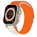 سوار ساعة من النايلون ثنائي اللون، لساعة Apple Watch Ultra مقاس 49مم، ولسلسلة Apple Watch 8&7 مقاس 45مم/SE 2&6&SE&5&4 مقاس 44مم، ولسلسلة Apple Watch 8&7 مقاس 41مم/SE 2&6&SE&5&4 مقاس 40مم