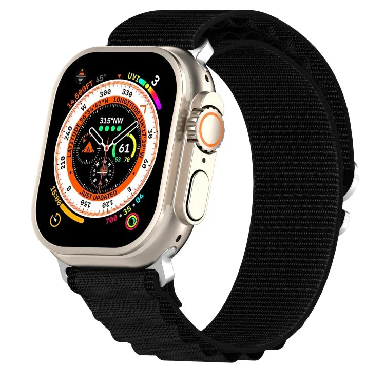سوار ساعة من النايلون ثنائي اللون، لساعة Apple Watch Ultra مقاس 49مم، ولسلسلة Apple Watch 8&7 مقاس 45مم/SE 2&6&SE&5&4 مقاس 44مم، ولسلسلة Apple Watch 8&7 مقاس 41مم/SE 2&6&SE&5&4 مقاس 40مم