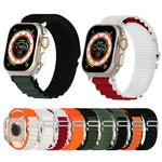 سوار ساعة من النايلون ثنائي اللون، لساعة Apple Watch Ultra مقاس 49مم، ولسلسلة Apple Watch 8&7 مقاس 45مم/SE 2&6&SE&5&4 مقاس 44مم، ولسلسلة Apple Watch 8&7 مقاس 41مم/SE 2&6&SE&5&4 مقاس 40مم