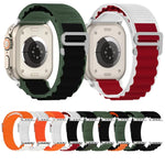 سوار ساعة من النايلون ثنائي اللون، لساعة Apple Watch Ultra مقاس 49مم، ولسلسلة Apple Watch 8&7 مقاس 45مم/SE 2&6&SE&5&4 مقاس 44مم، ولسلسلة Apple Watch 8&7 مقاس 41مم/SE 2&6&SE&5&4 مقاس 40مم