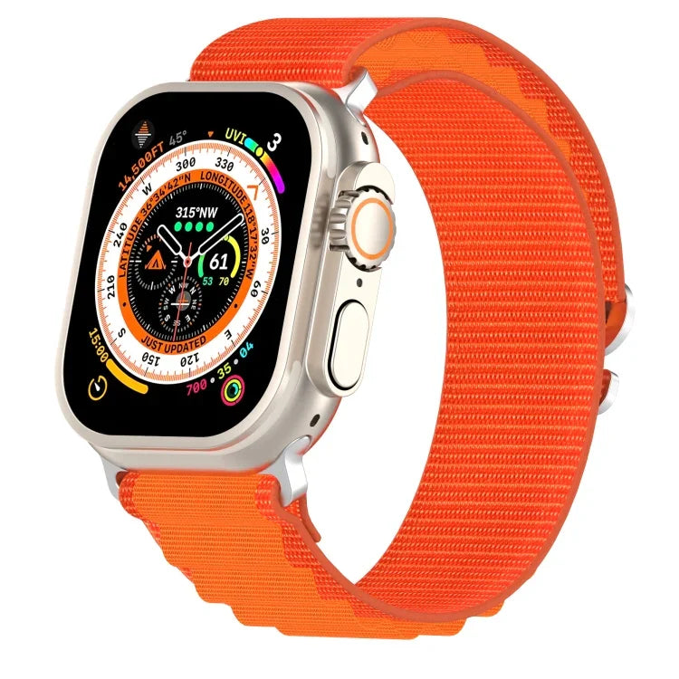 سوار ساعة من النايلون ثنائي اللون، لساعة Apple Watch Ultra مقاس 49مم، ولسلسلة Apple Watch 8&7 مقاس 45مم/SE 2&6&SE&5&4 مقاس 44مم، ولسلسلة Apple Watch 8&7 مقاس 41مم/SE 2&6&SE&5&4 مقاس 40مم