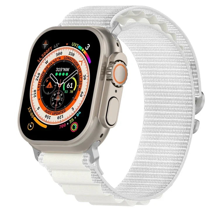 سوار ساعة من النايلون ثنائي اللون، لساعة Apple Watch Ultra مقاس 49مم، ولسلسلة Apple Watch 8&7 مقاس 45مم/SE 2&6&SE&5&4 مقاس 44مم، ولسلسلة Apple Watch 8&7 مقاس 41مم/SE 2&6&SE&5&4 مقاس 40مم