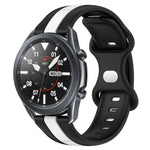 سوار ساعة سيليكون ذو إبزيم فراشة بعرض 22مم بلونين، لساعات Samsung Galaxy Watch3 بمقاس 45مم، لساعات Samsung Galaxy Watch بمقاس 46مم، لساعات Samsung Gear S3 Classic، لساعات Samsung Gear S3 Frontier