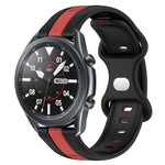 سوار ساعة سيليكون ذو إبزيم فراشة بعرض 22مم بلونين، لساعات Samsung Galaxy Watch3 بمقاس 45مم، لساعات Samsung Galaxy Watch بمقاس 46مم، لساعات Samsung Gear S3 Classic، لساعات Samsung Gear S3 Frontier