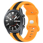 سوار ساعة سيليكون ذو إبزيم فراشة بعرض 22مم بلونين، لساعات Samsung Galaxy Watch3 بمقاس 45مم، لساعات Samsung Galaxy Watch بمقاس 46مم، لساعات Samsung Gear S3 Classic، لساعات Samsung Gear S3 Frontier