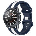 سوار ساعة سيليكون ذو إبزيم فراشة بعرض 22مم بلونين، لساعات Samsung Galaxy Watch3 بمقاس 45مم، لساعات Samsung Galaxy Watch بمقاس 46مم، لساعات Samsung Gear S3 Classic، لساعات Samsung Gear S3 Frontier