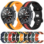 سوار ساعة سيليكون ذو إبزيم فراشة بعرض 22مم بلونين، لساعات Samsung Galaxy Watch3 بمقاس 45مم، لساعات Samsung Galaxy Watch بمقاس 46مم، لساعات Samsung Gear S3 Classic، لساعات Samsung Gear S3 Frontier