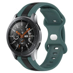 سوار ساعة سيليكون ذو إبزيم فراشة بعرض 22مم بلونين، لساعات Samsung Galaxy Watch3 بمقاس 45مم، لساعات Samsung Galaxy Watch بمقاس 46مم، لساعات Samsung Gear S3 Classic، لساعات Samsung Gear S3 Frontier