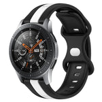 سوار ساعة سيليكون ذو إبزيم فراشة بعرض 22مم بلونين، لساعات Samsung Galaxy Watch3 بمقاس 45مم، لساعات Samsung Galaxy Watch بمقاس 46مم، لساعات Samsung Gear S3 Classic، لساعات Samsung Gear S3 Frontier