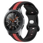 سوار ساعة سيليكون ذو إبزيم فراشة بعرض 22مم بلونين، لساعات Samsung Galaxy Watch3 بمقاس 45مم، لساعات Samsung Galaxy Watch بمقاس 46مم، لساعات Samsung Gear S3 Classic، لساعات Samsung Gear S3 Frontier