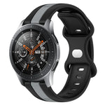 سوار ساعة سيليكون ذو إبزيم فراشة بعرض 22مم بلونين، لساعات Samsung Galaxy Watch3 بمقاس 45مم، لساعات Samsung Galaxy Watch بمقاس 46مم، لساعات Samsung Gear S3 Classic، لساعات Samsung Gear S3 Frontier