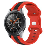 سوار ساعة سيليكون ذو إبزيم فراشة بعرض 22مم بلونين، لساعات Samsung Galaxy Watch3 بمقاس 45مم، لساعات Samsung Galaxy Watch بمقاس 46مم، لساعات Samsung Gear S3 Classic، لساعات Samsung Gear S3 Frontier
