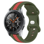 سوار ساعة سيليكون ذو إبزيم فراشة بعرض 22مم بلونين، لساعات Samsung Galaxy Watch3 بمقاس 45مم، لساعات Samsung Galaxy Watch بمقاس 46مم، لساعات Samsung Gear S3 Classic، لساعات Samsung Gear S3 Frontier