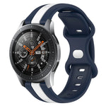 سوار ساعة سيليكون ذو إبزيم فراشة بعرض 22مم بلونين، لساعات Samsung Galaxy Watch3 بمقاس 45مم، لساعات Samsung Galaxy Watch بمقاس 46مم، لساعات Samsung Gear S3 Classic، لساعات Samsung Gear S3 Frontier
