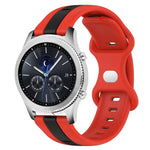 سوار ساعة سيليكون ذو إبزيم فراشة بعرض 22مم بلونين، لساعات Samsung Galaxy Watch3 بمقاس 45مم، لساعات Samsung Galaxy Watch بمقاس 46مم، لساعات Samsung Gear S3 Classic، لساعات Samsung Gear S3 Frontier
