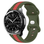 سوار ساعة سيليكون ذو إبزيم فراشة بعرض 22مم بلونين، لساعات Samsung Galaxy Watch3 بمقاس 45مم، لساعات Samsung Galaxy Watch بمقاس 46مم، لساعات Samsung Gear S3 Classic، لساعات Samsung Gear S3 Frontier