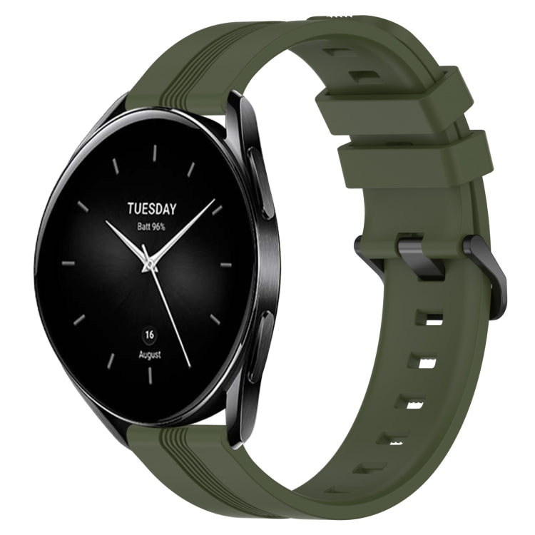 22mm Concave Striped Slicone Watch Band, For Xiaomi Watch S2 42mm, For Xiaomi Watch S2 46mm, For Xiaomi MI Watch S1, For Xiaomi MI Watch S1 Pro