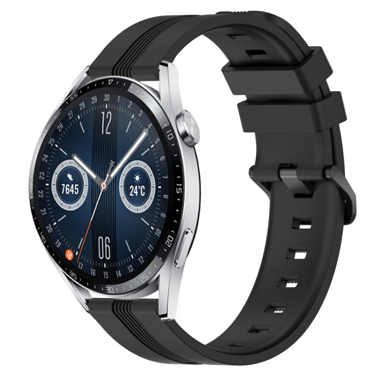 22mm Concave Striped Slicone Watch Band, For Huawei Watch GT3 Pro 46mm, For Huawei Watch Buds, For Huawei Watch 3 Pro New, For Huawei Watch GT3 46mm