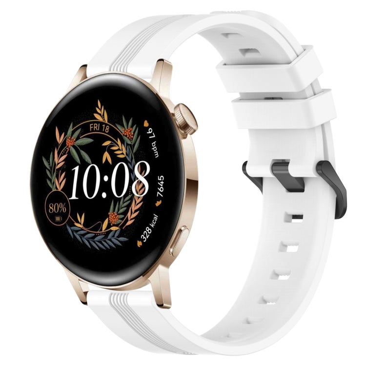 20mm Concave Striped Slicone Watch Band, For Huawei Watch GT3 Pro 43mm, For Huawei Watch GT3 42mm, For Huawei Watch GT2 42mm, For Huawei Watch 2