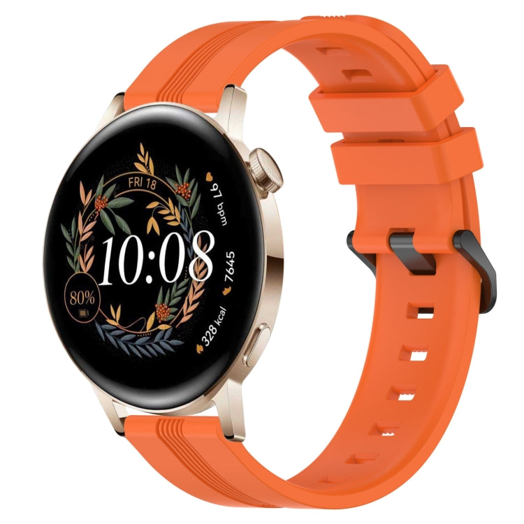 20mm Concave Striped Slicone Watch Band, For Huawei Watch GT3 Pro 43mm, For Huawei Watch GT3 42mm, For Huawei Watch GT2 42mm, For Huawei Watch 2