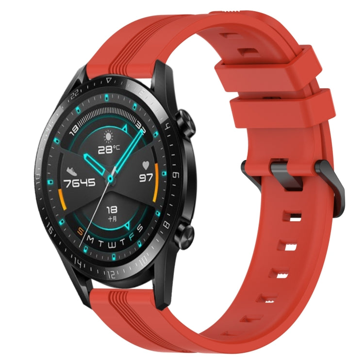 20mm Concave Striped Slicone Watch Band, For Huawei Watch GT3 Pro 43mm, For Huawei Watch GT3 42mm, For Huawei Watch GT2 42mm, For Huawei Watch 2