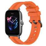 20mm Concave Striped Slicone Watch Band, For Amazfit GTS 4, For Amazfit GTS 3, For Amazfit GTS 2E, For Amazfit GTS 2 Mini