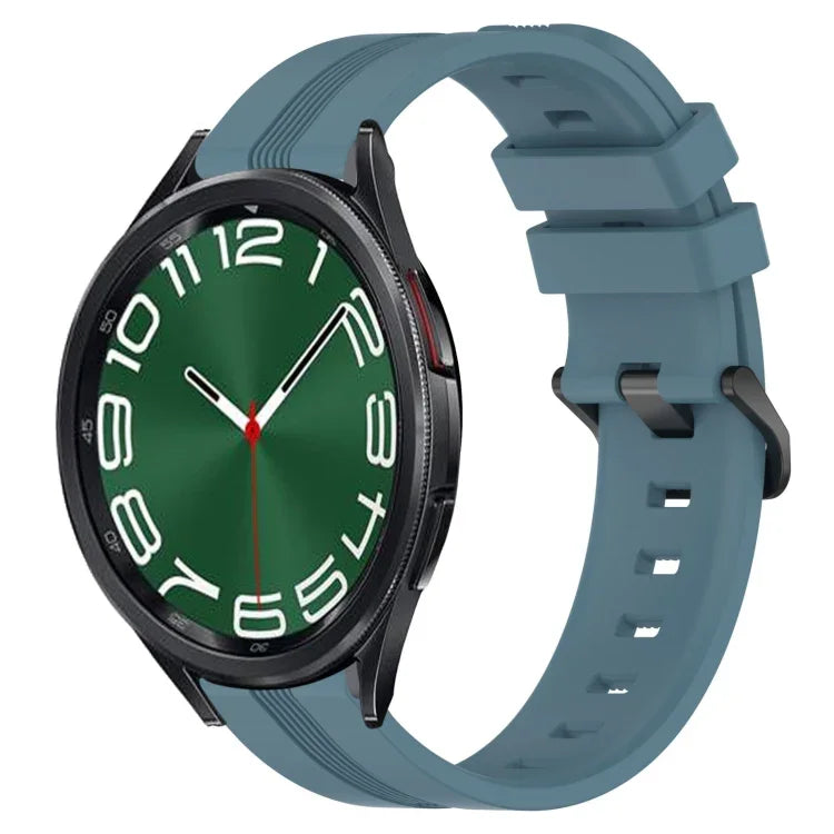 سوار ساعة سيليكون مخطط مقعر 20مم، لسامسونج جالاكسي ووتش 6 مقاس 40مم، لسامسونج جالاكسي ووتش 6 كلاسيك مقاس 43مم